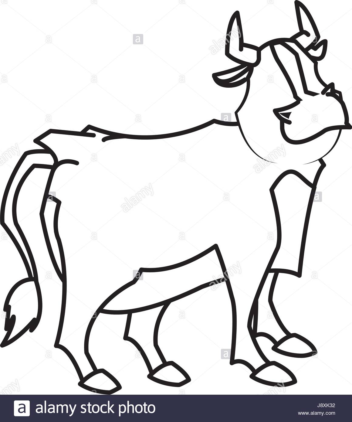 1160x1390 Cartoon Funny Bull Horn Farm Animal Stock Vector Art
