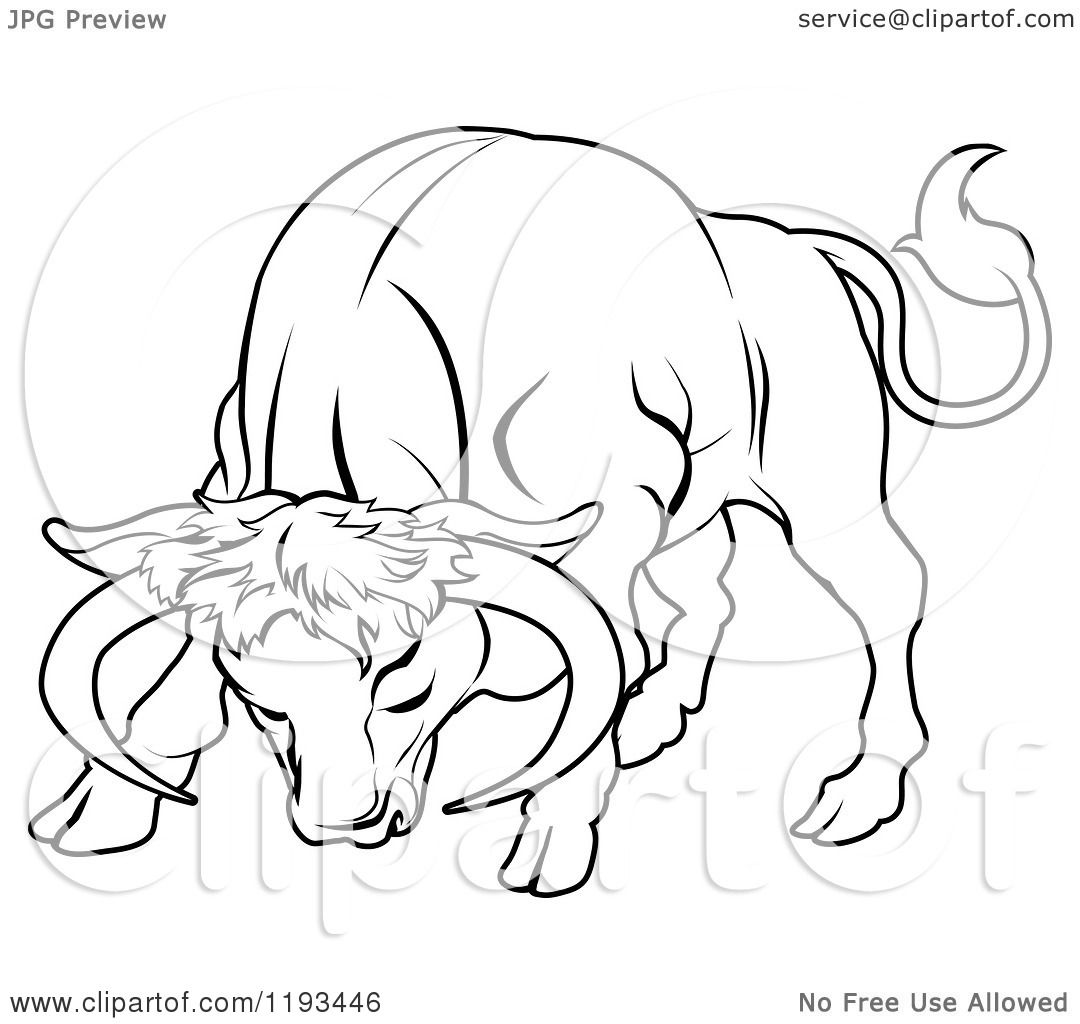 1080x1024 Clipart Of A Black And White Line Drawing Of The Taurus Bull