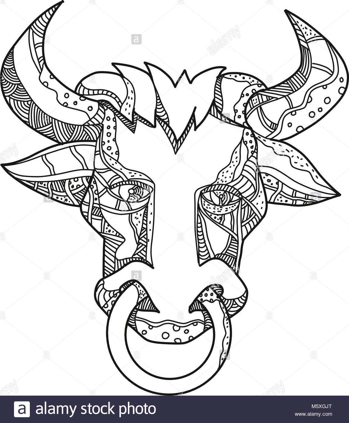 1146x1390 Doodle Art Illustration Of Head Of Pinzgauer Bull Or Cow, A Breeed