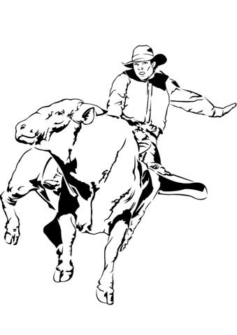 339x480 Bull Rider Coloring Page Free Printable Coloring Pages