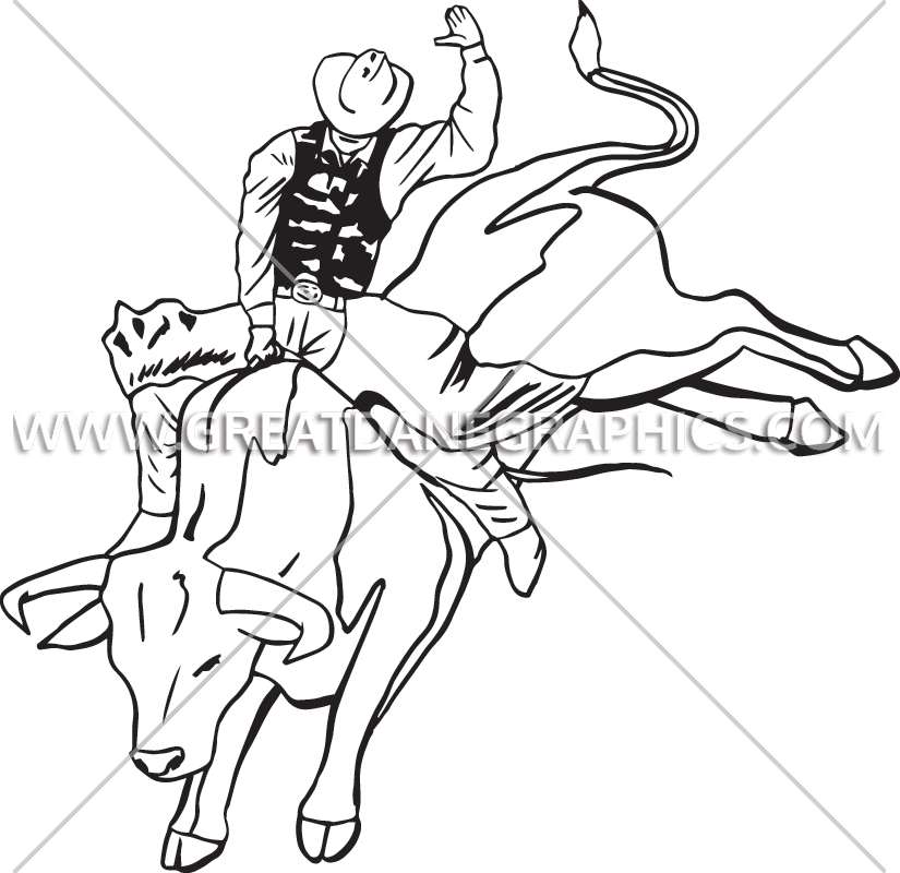 825x800 Bull Riding Production Ready Artwork For T Shirt Printing