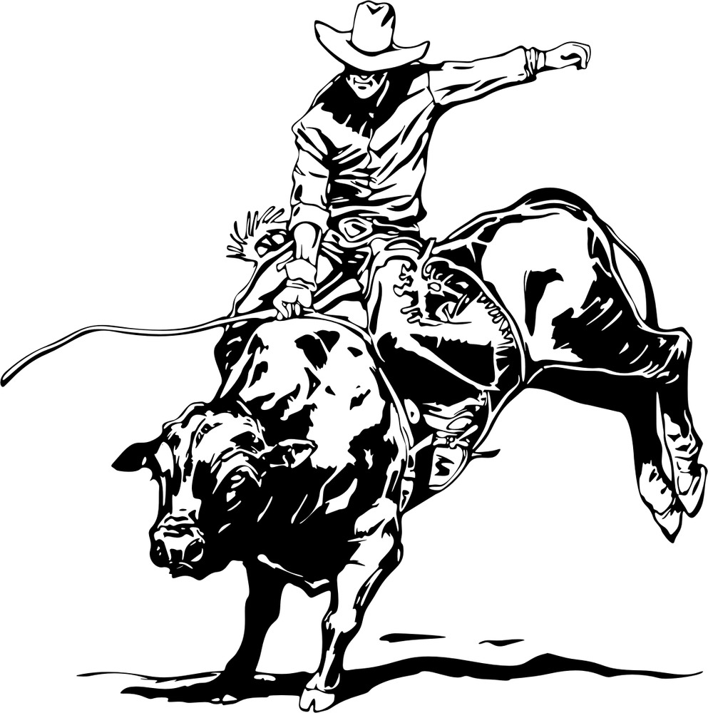 993x1000 Bull Riding Drawings Cowboy Clipart Bull Riding