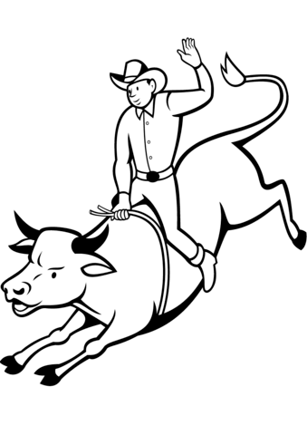 339x480 Rodeo Bull Rider Coloring Page Free Printable Coloring Pages