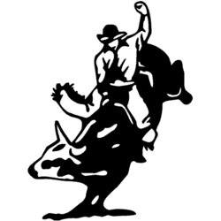 250x250 Bull Riding Decal Design
