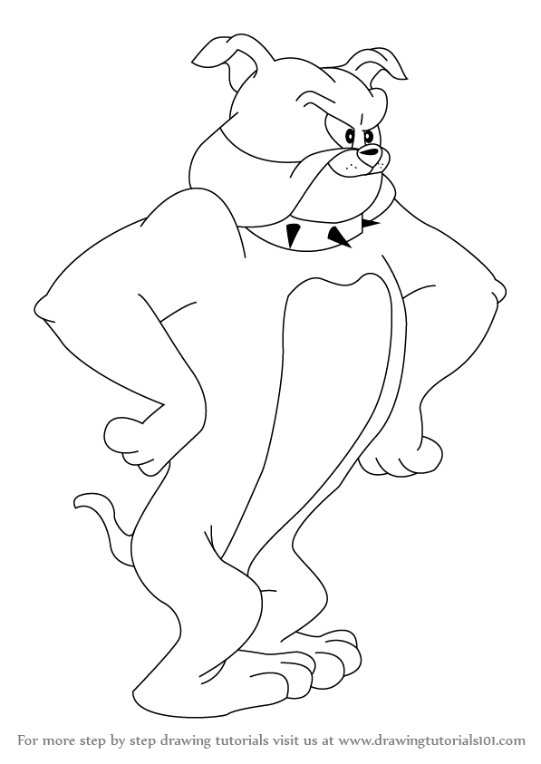 597x843 Learn How To Draw Spike From Tom And Jerry (Tom And Jerry) Step By