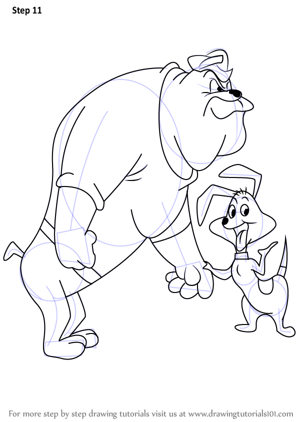 598x844 Learn How To Draw Spike The Bulldog From Looney Tunes (Looney