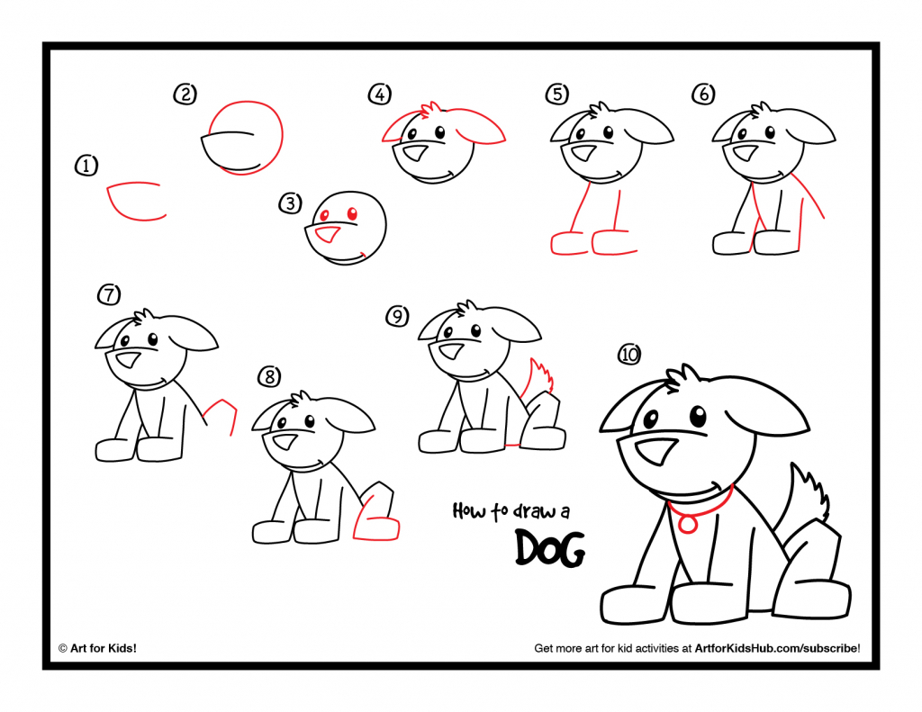 1024x791 How To Draw A Dog Step By Step For Kids Simple Drawing Lesson