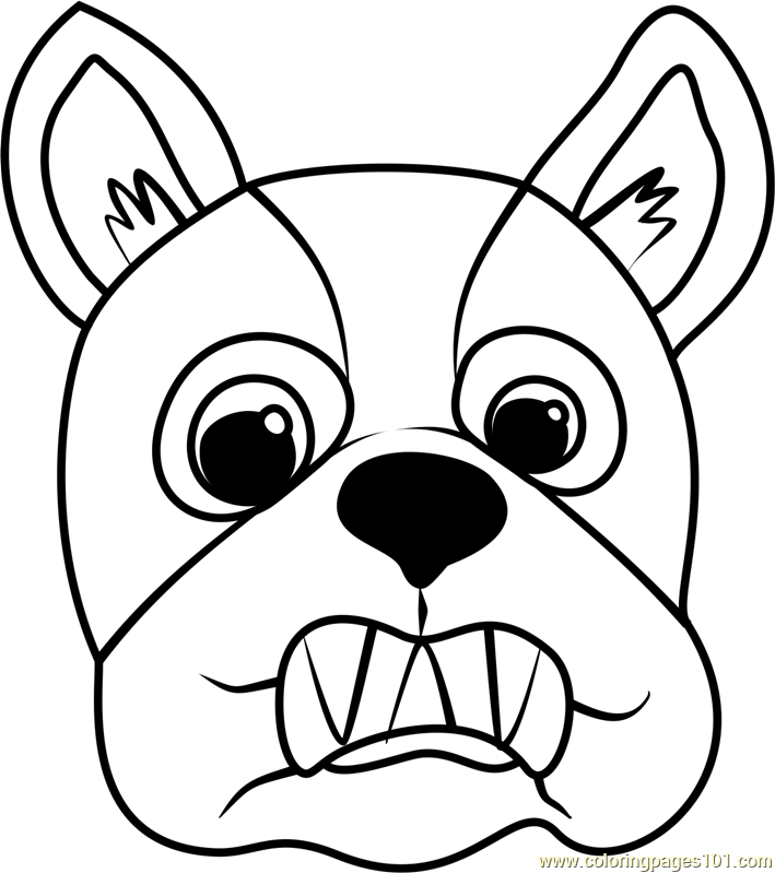 709x799 French Bulldog Puppy Face Coloring Page