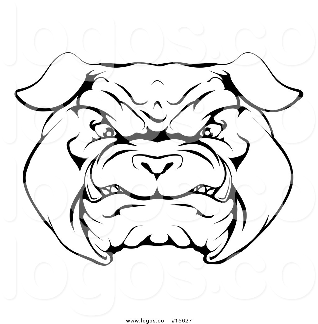1024x1044 Royalty Free Vector Logo Of A Menacing Bulldog Face Outline