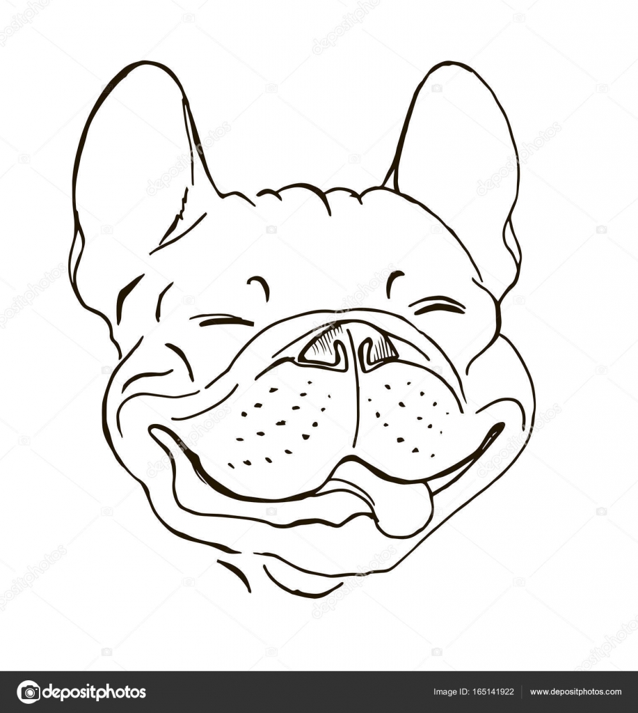 917x1024 Happy Face Of A French Bulldog Stock Vector Minyanna