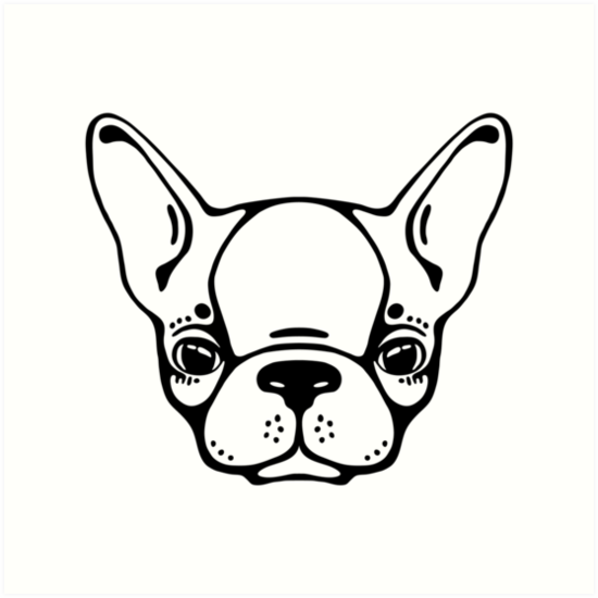 550x550 French Bulldog Head Isolated Art Prints By Coconut Forest Redbubble