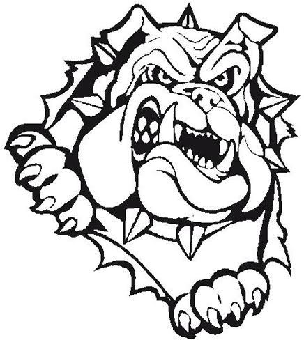 436x488 Bulldog Baseball Embroidery Bulldog Clipart