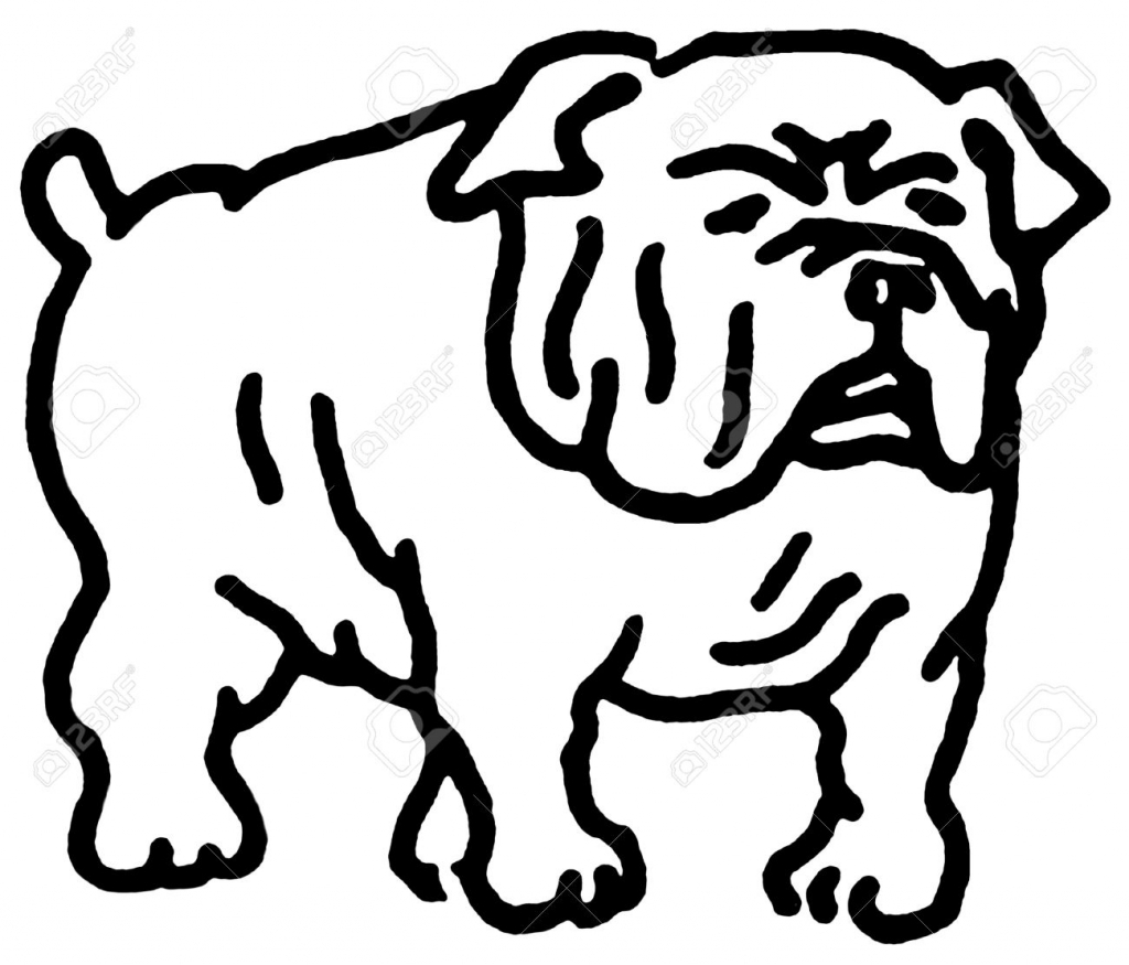 1024x875 Drawing Of A Bulldog A Black And White Version Of A Line Drawing