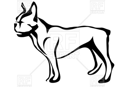 400x283 French Bulldog Silhouette Royalty Free Vector Clip Art Image