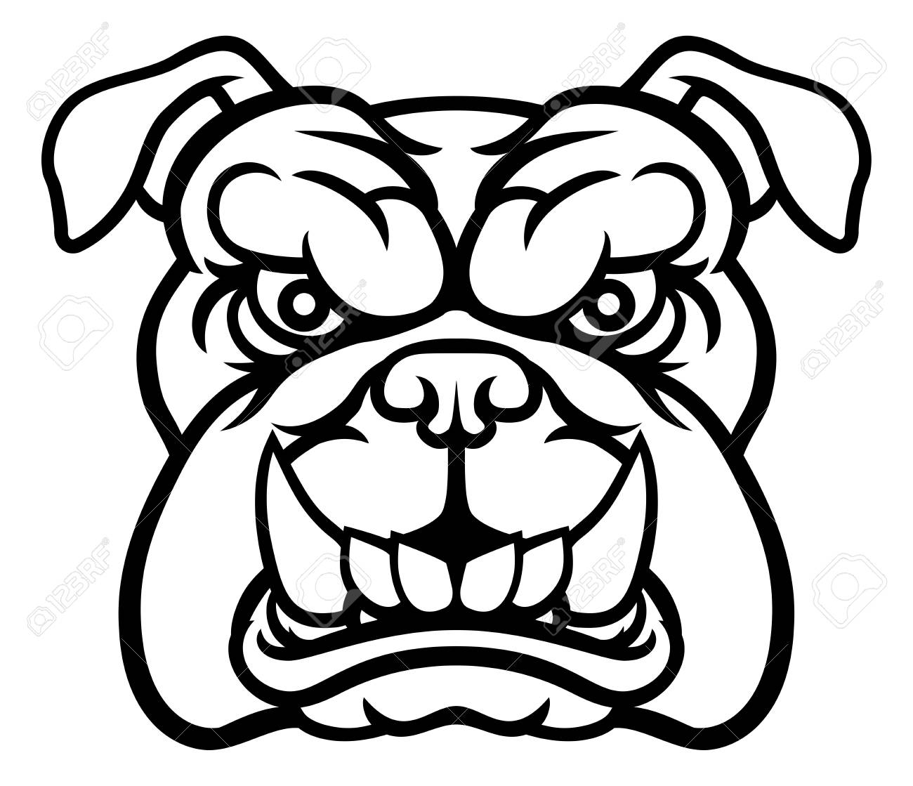 1300x1119 Bulldog Mean Sports Mascot Royalty Free Cliparts, Vectors,