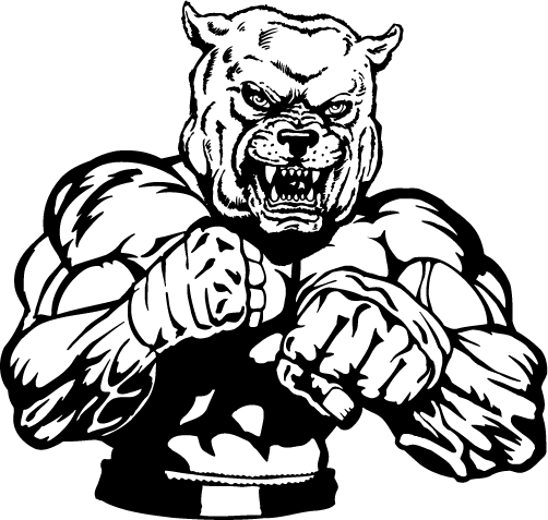 502x477 Boxing Bulldog Mascot Decal Sticker