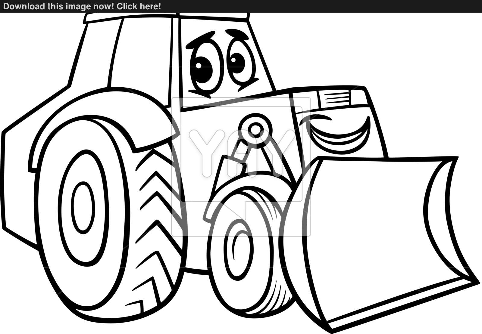 1600x1110 Bulldozer Cartoon For Coloring Book Vector