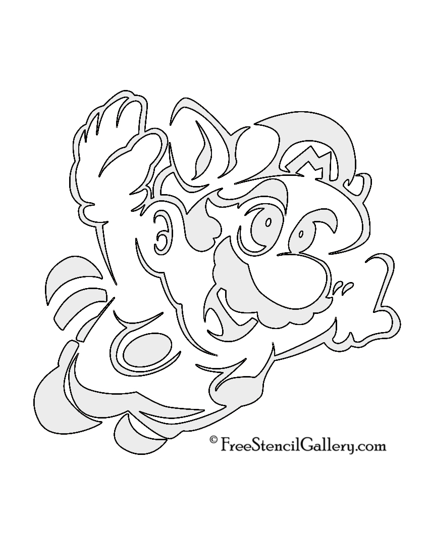 850x1100 Mario Raccoon Stencil Free Stencil Gallery