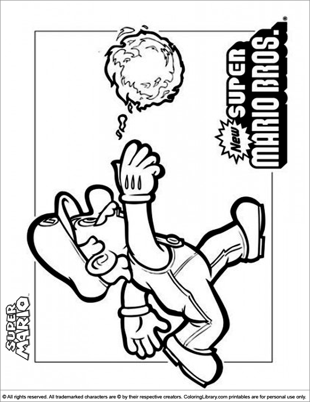 612x792 Super Mario Brothers Coloring Picture
