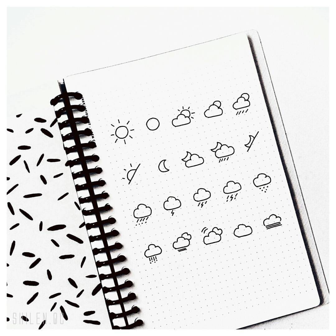 1080x1080 Weather Icons For Your Planner Bullet Journal. I Have Been