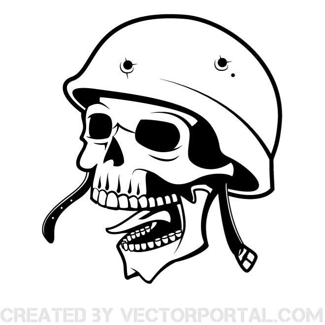 660x660 Skull Of A Soldier With 2 Bullet Holes In The Helmet. Skull