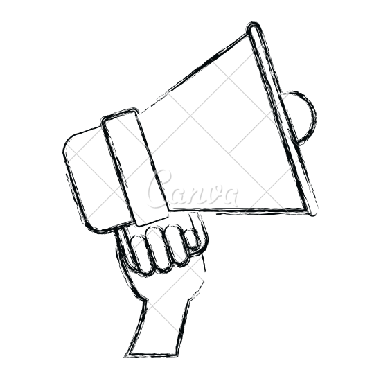 550x550 Silhouette Of Hand Holding Bullhorn