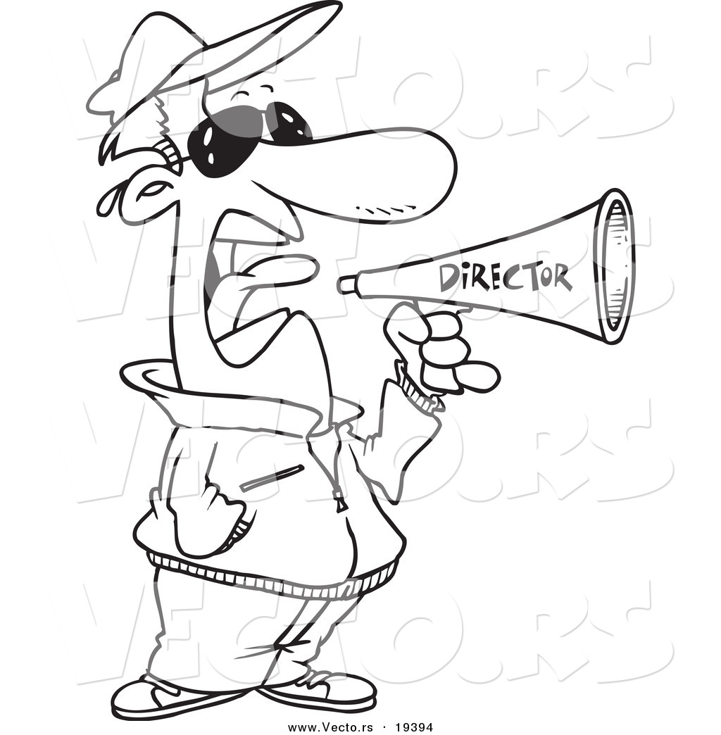 1024x1044 Vector Of A Cartoon Movie Director Using A Bullhorn