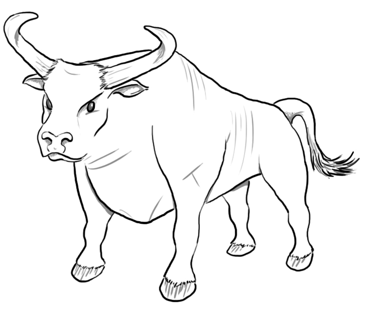 733x620 Bulls Head Tribal Vector Image. Bull Drawings In Pencil