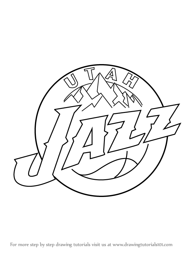 596x842 Learn How To Draw Utah Jazz Logo (Nba) Step By Step Drawing