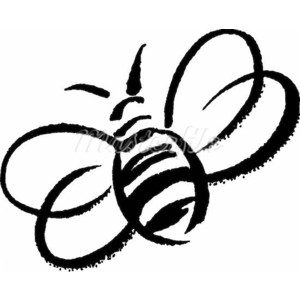 300x300 A Black And White Drawing Of A Bumblebee
