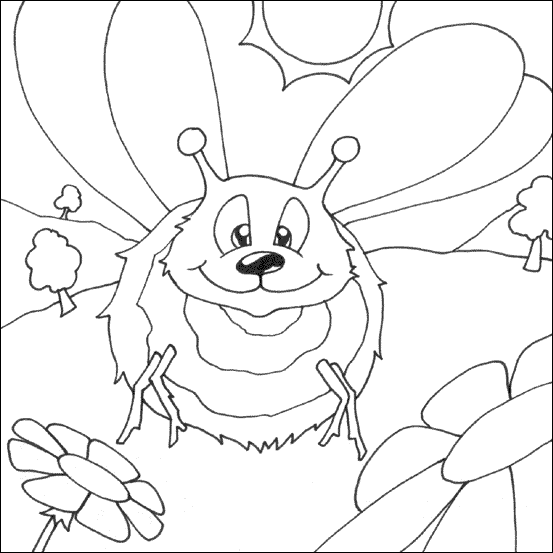 553x553 Bumble Bee Coloring Page