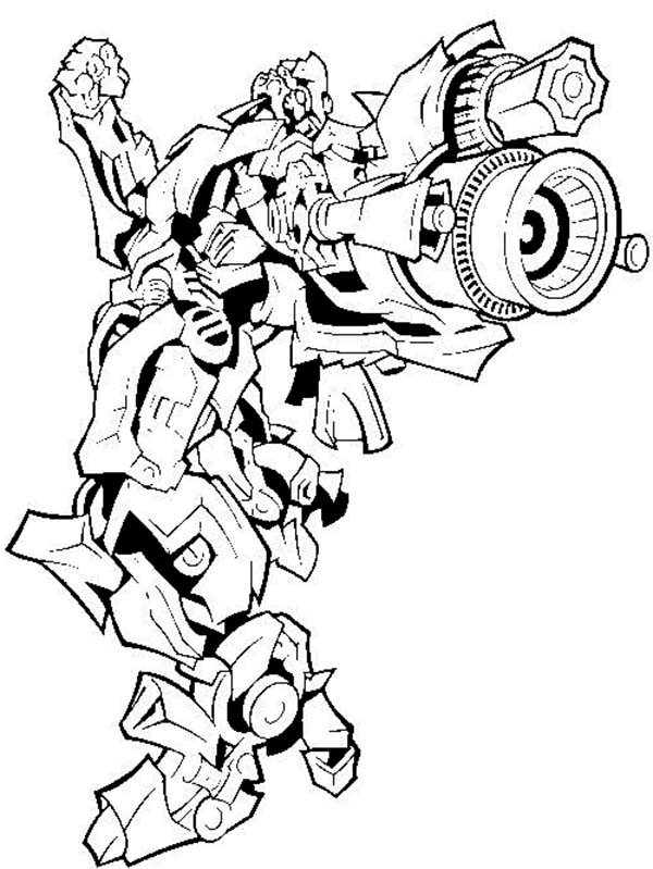 600x799 Bumblebee Firing Bazooka In Transformers Coloring Page