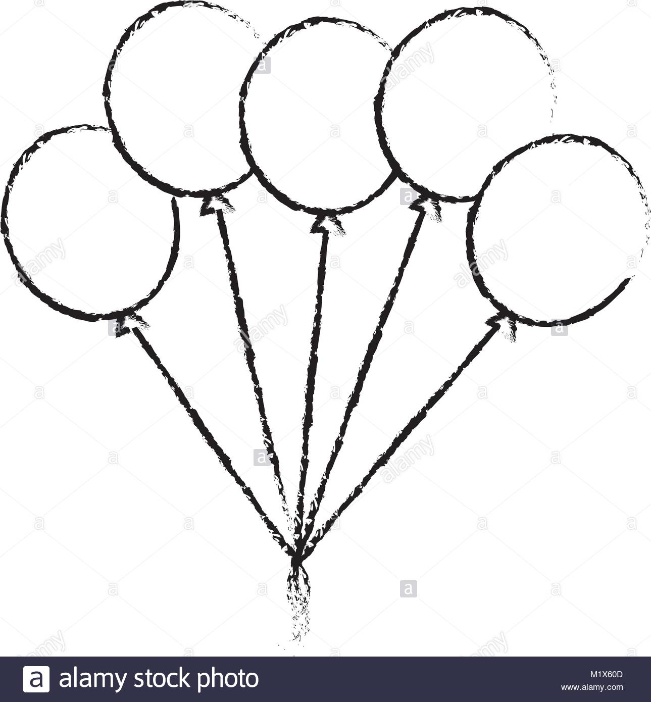 1289x1390 Bunch Balloons Decoration Ornament Party Stock Vector Art