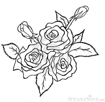 400x389 Roses Sketchbullockb Rose Hand Sewn, Sketches