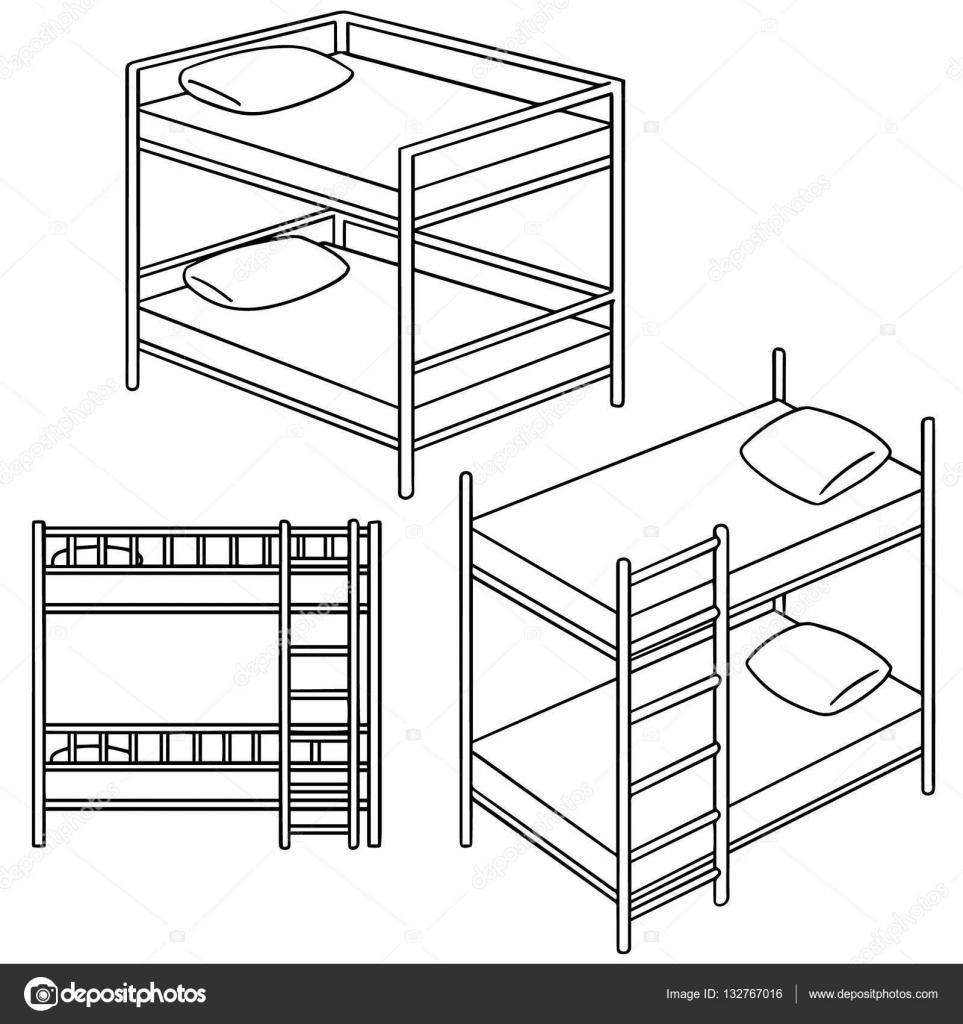 963x1024 Vector Set Of Bunk Bed Stock Vector Ourlifelooklikeballoon