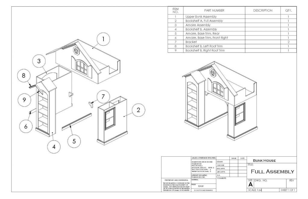 1024x662 Bunk Bed House Loft Woodworking Plans And Instructions
