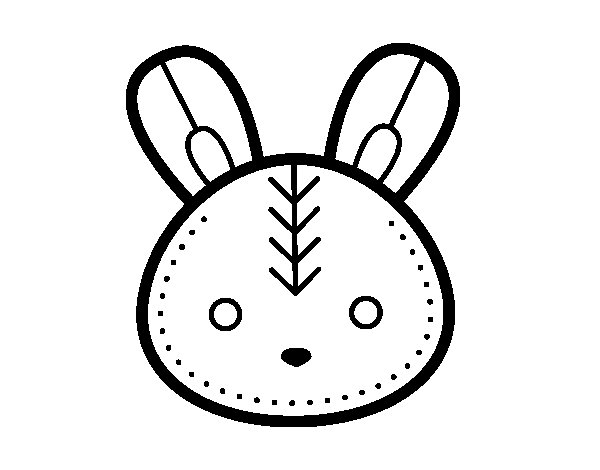 600x470 Easter Bunny Face Coloring Page