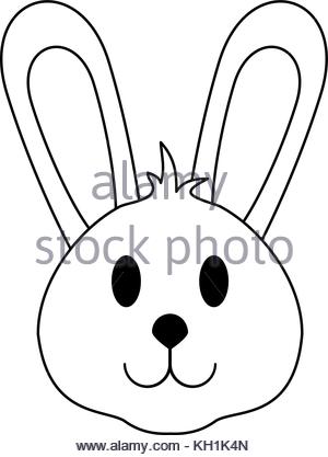 300x417 Bunny Cute Funny Cartoon Head. Rabbit Vector Illustration Stock