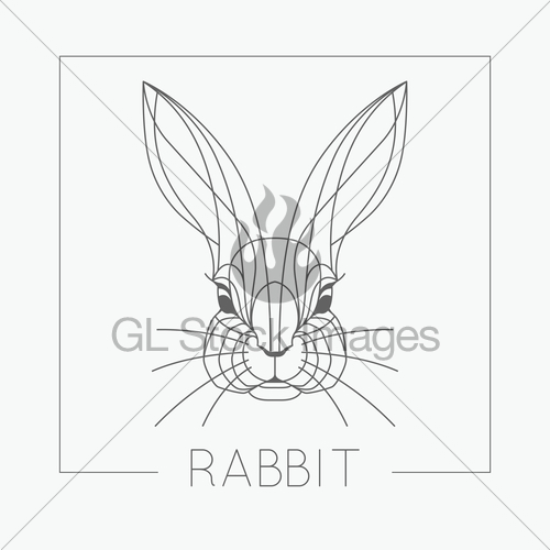 500x500 Abstract Rabbit Bunny Head Emblem Icon Design With Elegan Gl