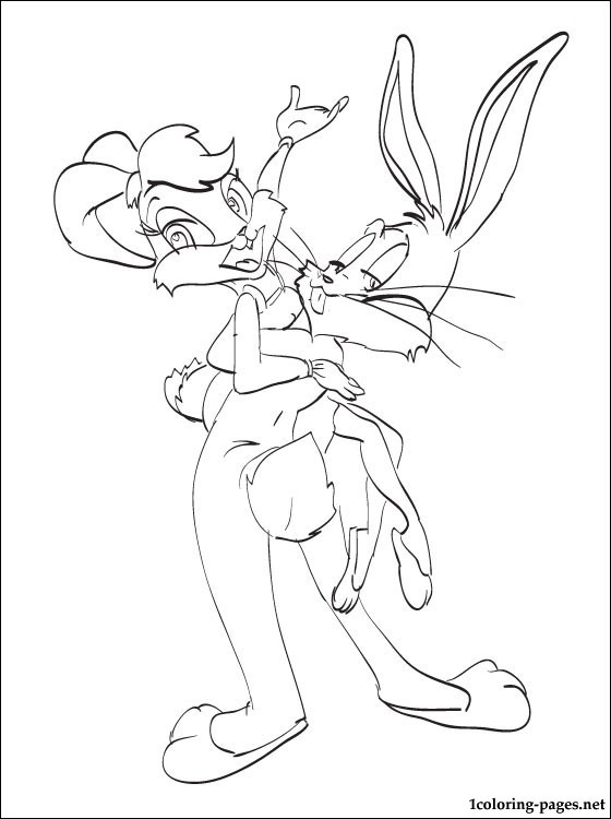 560x750 Bugs Bunny His Girlfriend Line Drawing Coloring Pages