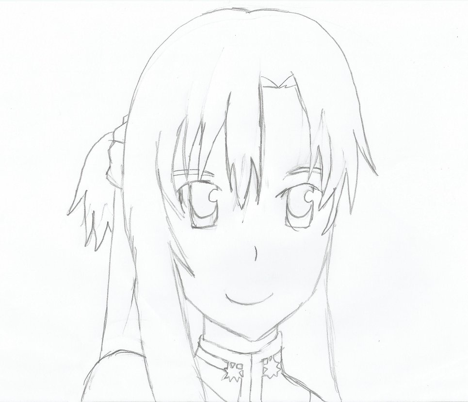 965x828 Sao Asuna Pencil Drawing By Drneon Aidan
