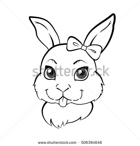 450x470 Drawn Bunny Face
