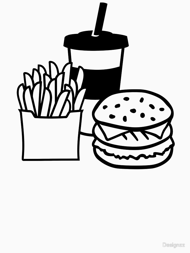 750x1000 Burger French Fries Drink Unisex T Shirt By Designzz Redbubble