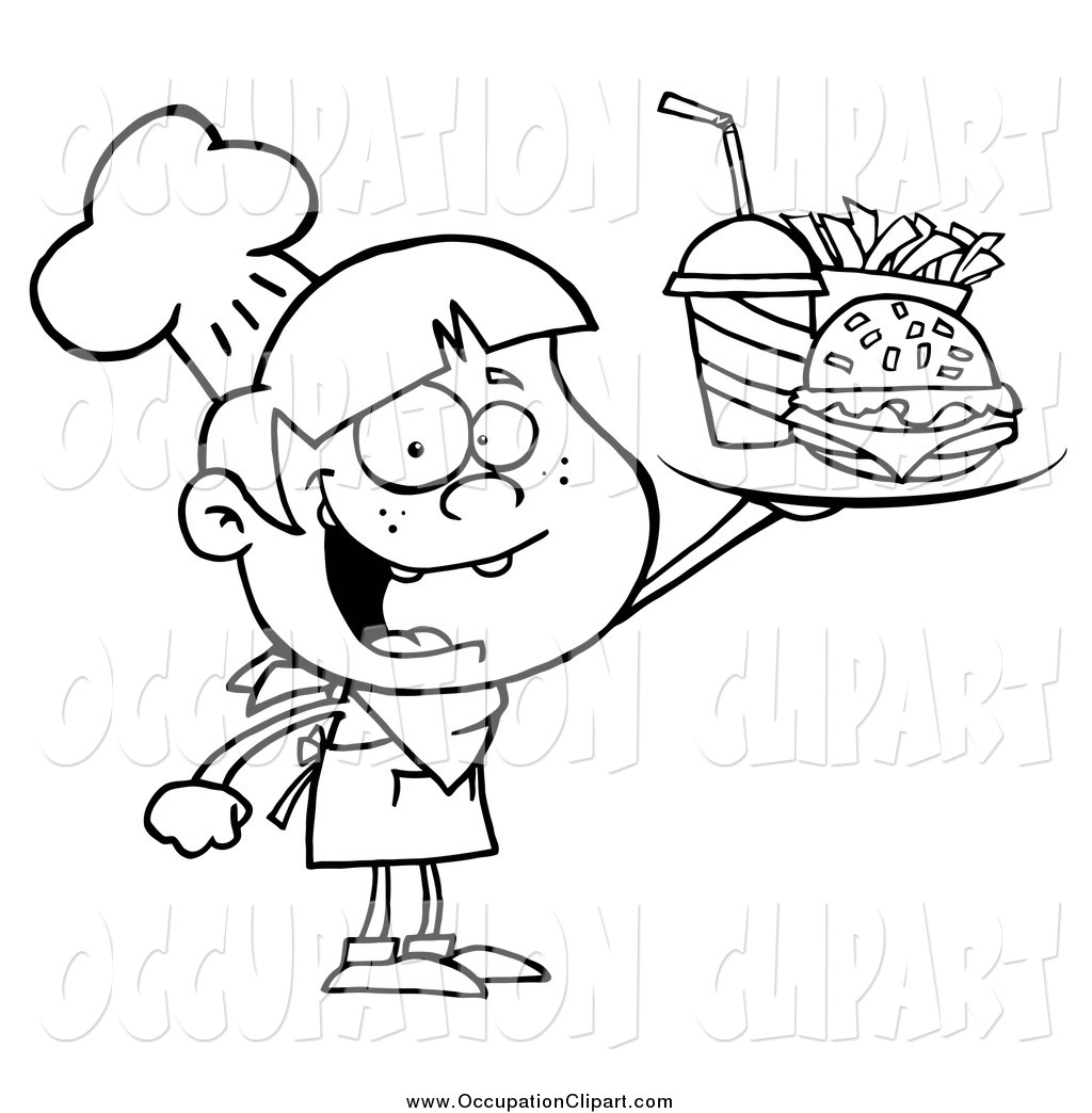 1024x1044 Cliprt Of Blacknd White Burger Boy Holding Up Tray