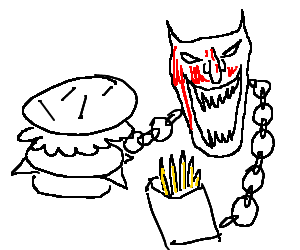300x250 Wierd Diabolic Contraption Links Burger Amp Fries (Drawing By Jehu)