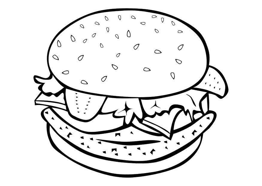 875x620 Best Hamburger Junk Food Burger Coloring Pages For Kids Burgers