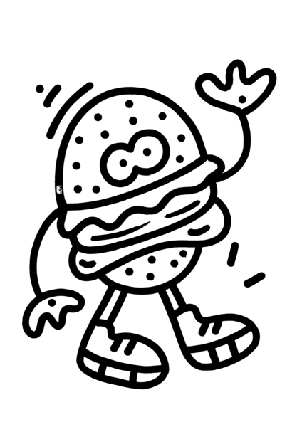 424x600 Hello Burger' Original Drawing Mrdoodleshop