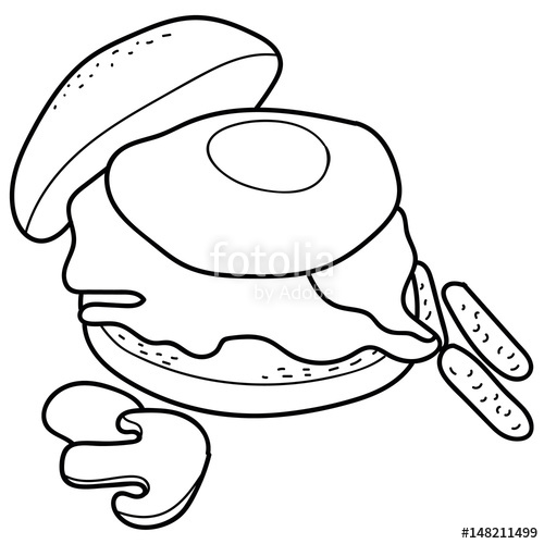 500x500 Line Drawing Burger Stock Image And Royalty Free Vector Files