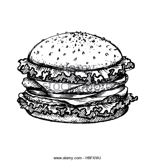 520x540 Tasty Burger Black And White Stock Photos Amp Images