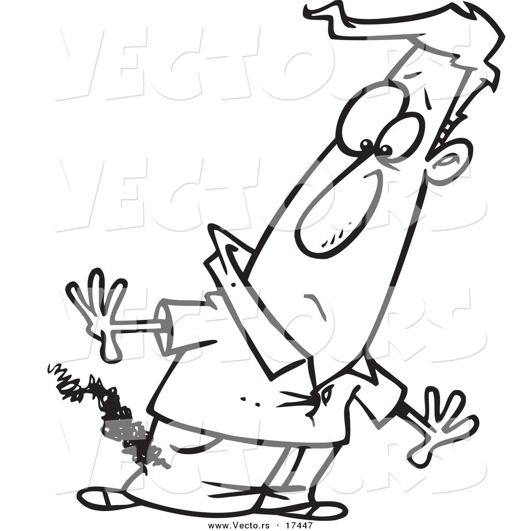 1024x1044 Vector Of A Cartoon Man With Burning Pants